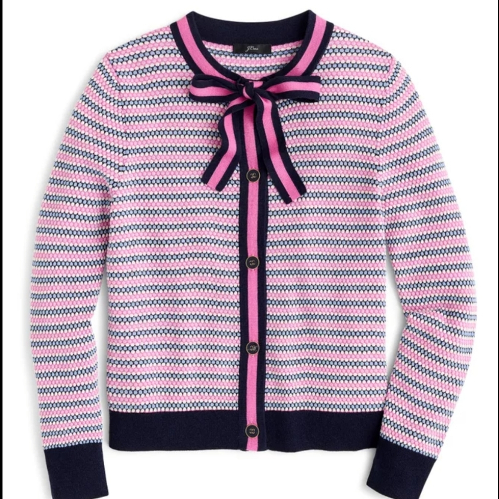 J. Crew The Lady tie texture cardigan